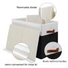 Picture of Large Toy Storage Box with Lid, Sturdy Toys Storage Chest Bin Organizer Basket with Dividers for Kids, Boys, Girls, Nursery, Closet, Bedroom, Playroom 25"x13" x16" (Black and White)