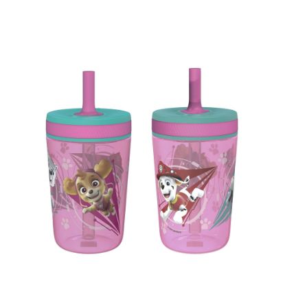 Picture of Zak Designs Kelso 15 oz Tumbler Set (Paw Patrol Skye & Everest) Leak-Proof Screw-On Lid with Straw Made of Durable Plastic and Silicone, Perfect Cup Bundle for Toddlers, Kids (2pc Set)
