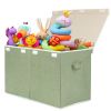Picture of popoly Large Toy Box Chest with Lid, Collapsible Sturdy Toy Bin Storage Organizer Boxes Baskets for Kids, Boys, Girls, Nursery, Playroom, 25"x13" x16"