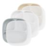 Picture of Re-Play Made in USA 7" Deep Walled Divided Plates for Kids, Set of 3 With 3 Lids - Reusable 3 Compartment Plates, Dishwasher and Microwave Safe - 7.37" x 7.37" x 1.25", Seashell