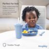 Picture of Re-Play Made in USA 7" Deep Walled Divided Plates for Kids, Set of 3 With 3 Lids - Reusable 3 Compartment Plates, Dishwasher and Microwave Safe - 7.37" x 7.37" x 1.25", Seashell