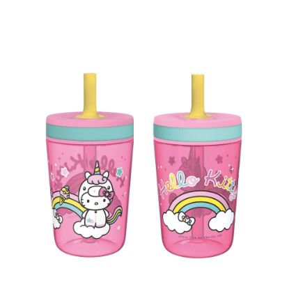 Picture of Zak Designs 15oz Hello Kitty Kelso Tumbler Set, Leak-Proof Screw-On Lid with Straw Made of Durable Plastic and Silicone, Perfect Bundle for Kids, 2 Count (Pack of 1)