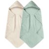 Picture of Yoofoss Hooded Baby Towels for Newborn 2 Pack 100% Muslin Cotton Baby Bath Towel with Hood for Babies, Infant, Toddler and Kids, Large 32x32Inch, Soft and Absorbent Newborn Essential
