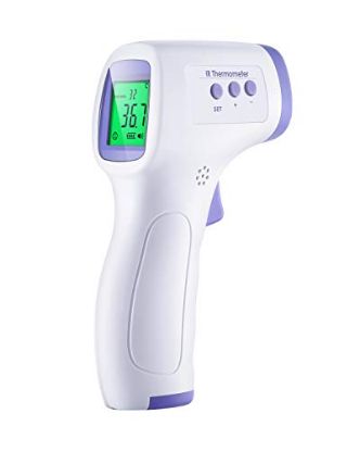 Picture of Non-Contact Infrared Thermometer, Digital Forehead Thermometer for Baby Kids and Adults with Fever Alarm, Accurate Instant Readings, Immediately LCD Display