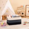 Picture of OIAHOMY Large Blanket Basket, 22”x17”x12” Rectangle Woven Baskets, Nursery Blanket Storage Living Room, Toy Storage With Handle, Large Baskets for Organizing-Gradient Blue
