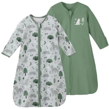 Picture of Yoofoss Baby Sleep Sack 12-18 Months Long Sleeve Wearable Blanket Baby 100% Cotton 2-Way Zipper 0.5 Tog Toddler Sleeping Sack, Lightweight(Large)