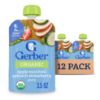 Picture of Gerber Organic Baby Food Pouches, 2nd Foods for Sitter, Apple Zucchini Spinach Strawberry, 3.5 Ounce (Pack of 12)