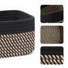 Picture of MiniArk Shelf Storage Baskets for Organizing | Closet Organizer Bins | Small Toy Basket | Woven Rope Baskets | Cube Decorative Box | Shallow Basket | 11.5x7.5x4.7” | 3 Packs Black Brown