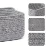 Picture of MiniArk Small Storage Baskets for Organizing | Closet Organizer Bins | Shelf Toy Basket | Woven Rope Baskets | Cube Decorative Box | Shallow Basket | 11.5x7.5x4.7” | 3 Packs Mixed Grey