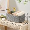 Picture of MiniArk Small Storage Baskets for Organizing | Closet Organizer Bins | Shelf Toy Basket | Woven Rope Baskets | Cube Decorative Box | Shallow Basket | 11.5x7.5x4.7” | 3 Packs Mixed Grey