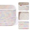 Picture of MiniArk Small Storage Baskets for Organizing | Closet Organizer Bins | Shelf Toy Basket | Woven Rope Baskets | Cube Decorative Box | Shallow Basket | 11.5x7.5x4.7” | 3 Packs Rainbow