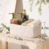 Picture of MiniArk Small Storage Baskets for Organizing | Closet Organizer Bins | Shelf Toy Basket | Woven Rope Baskets | Cube Decorative Box | Shallow Basket | 11.5x7.5x4.7” | 3 Packs Rainbow