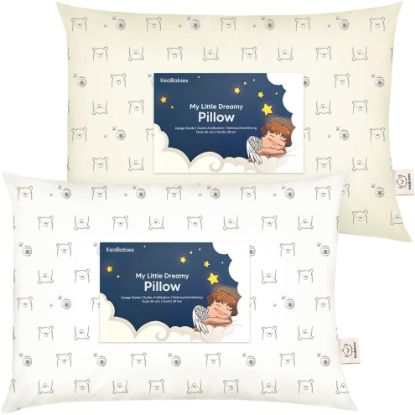 Picture of KeaBabies 2-Pack Toddler Pillow 13x18 - Soft Organic Cotton Kids Travel Bed Pillows for Sleeping, School, Nap, Machine Washable, Toddlers 2 to 5, Pillowcase Sold Separately (Bumble Bear)