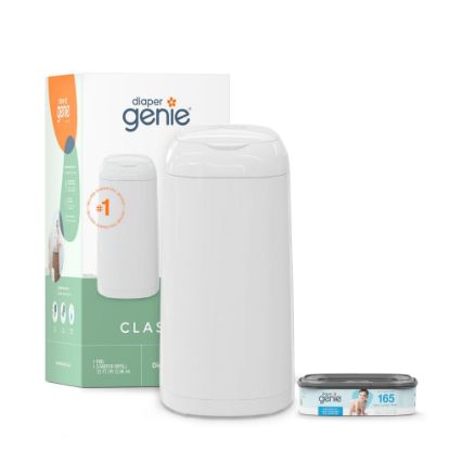 Picture of Diaper Genie Classic Pail Includes 1 Starter Square Refill That can Hold up to 165 Newborn-Sized Diapers.