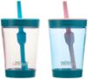 Picture of Contigo Kids Spill-Proof 14oz Tumbler with Straw and BPA-Free Plastic, Fits Most Cup Holders and Dishwasher Safe, 2-Pack Strawberry Cream & Blue Raspberry