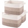 Picture of OIAHOMY Storage Basket, Woven Baskets for Storage, Cotton Rope Basket for toys,Towel Baskets for Bathroom - Pack of 3, Gradient Yellow