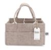 Picture of Parker Baby Diaper Caddy - Nursery Storage Bin and Car Organizer for Diapers and Baby Wipes - Oatmeal, Regular