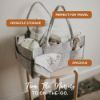Picture of Parker Baby Diaper Caddy - Nursery Storage Bin and Car Organizer for Diapers and Baby Wipes - Oatmeal, Regular