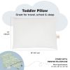 Picture of Toddler Pillow with Pillowcase - 13x18 My Little Dreamy Kids Travel Bed Pillows for Sleeping, Organic Cotton Small Pillowcase, Soft & Breathable, Machine Washable, Toddlers 2-5 Years Old (DinoDood)