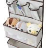Picture of Univivi Door Hanging Organizer Nursery Closet Cabinet Baby Storage with 4 Large Pockets and 3 Small PVC Pockets for Cosmetics, Toys and Sundries (Beige)