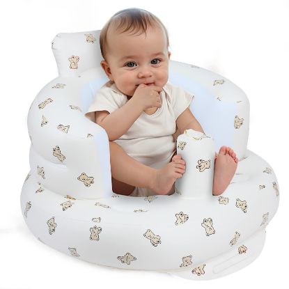 Picture of EKEPE Inflatable Baby Seat for Babies 3 Months & Up, Baby Floor Seats for Sitting Up, Baby Seats for Infants, Blow Up Baby Chair with Built in Air Pump - Bear