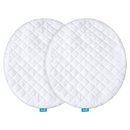 Picture of Waterproof Bassinet Mattress Pad Cover Compatible with Fisher Price On The Go Baby Dome, 2 Pack, Ultra Soft Viscose Made from Bamboo Terry Surface