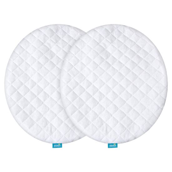 Picture of Waterproof Bassinet Mattress Pad Cover Compatible with Fisher Price On The Go Baby Dome, 2 Pack, Ultra Soft Viscose Made from Bamboo Terry Surface