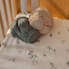 Picture of Gllquen Baby Muslin Mini Crib Sheets 3 Pack, Breathable Pack and Play Sheets Fitted Soft Cozy Cotton Pack N Play Sheets for Baby Boy Girls, Universal Fitted Mini Crib Mattresses 38"X26" (Green)