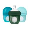 Picture of NURSH Reusable Silicone Pouch Bottle, Air-Free Feeding, 4 Ounce with Stage 1 Slow Flow Nipple Exclusive S?t of 3, Blue