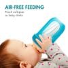 Picture of NURSH Reusable Silicone Pouch Bottle, Air-Free Feeding, 4 Ounce with Stage 1 Slow Flow Nipple Exclusive S?t of 3, Blue