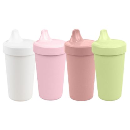 Picture of Re-Play Sippy Cups for Toddlers - 10 Oz. Reusable Spill Proof Cups for Kids, Dishwasher/Microwave Safe - Made in USA - Set of 4-3.13" x 6.25" - Blossom