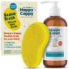 Picture of Happy Cappy Medicated Shampoo and Body Wash and Beanie Brush Bundle - Baby Dandruff Shampoo, Helps Cradle Cap and Seborrheic Dermatitis, Fragrance-Free, Gentle Baby Scalp Scrubber - 2 Pieces