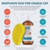 Picture of Happy Cappy Medicated Shampoo and Body Wash and Beanie Brush Bundle - Baby Dandruff Shampoo, Helps Cradle Cap and Seborrheic Dermatitis, Fragrance-Free, Gentle Baby Scalp Scrubber - 2 Pieces