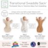 Picture of SwaddleDesigns Transitional Swaddle Sack, Arms Up Half-Length Sleeves & Mitten Cuffs, Swaddle for Newborn Transition to Baby Sleep Sack Wearable Blanket, Med, 3-6 mo, 14-21 lb, Watercolor Sunny Days