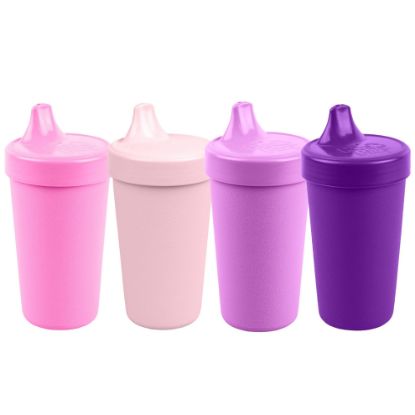 Picture of Re-Play Sippy Cups for Toddlers - 10 Oz. Reusable Spill Proof Cups for Kids, Dishwasher/Microwave Safe - Made in USA - Set of 4-3.13" x 6.25" - Princess