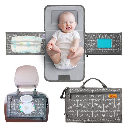 Picture of Kopi Baby Portable Diaper Changing Pad - Baby Diaper Changer Travel Bag with Wipes Pocket, Smart Design Portable Changing Mat, Infant Travel Station Kit, Gift for Newborn Girl & Boy - Modern
