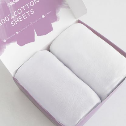 Picture of 100% Cotton Bassinet Sheets Compatible with YADAQE, Larex, Li'l Pengyu, BCOL, Miclassic, Milliard, TCBunny and Evolur Stellar Bedside Bassinet, 2 Pack, Ultra Soft Bassinet Sheet for Baby, White