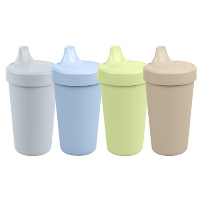 Picture of Re-Play Sippy Cups for Toddlers - 10 Oz. Reusable Spill Proof Cups for Kids, Dishwasher/Microwave Safe - Made in USA - Set of 4-3.13" x 6.25" - Meadow