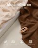 Picture of Blissful Diary Muslin Mini Crib Sheets, Pack and Play Mattress Sheets Fitted for Pack N Play, Soft Cotton for Boys Girls, 2 Pack(Sunshine&Brown)