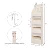 Picture of Univivi 5-Shelf Over Door Hanging Organizer Fabric Door Storage with 4 Large Pockets and 3 Small PVC Pockets Wall Mount Hanging Storage Organizers (Beige)