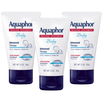 Picture of Aquaphor Baby Healing Ointment, Advanced Therapy for Chapped Cheeks and Diaper Rash, 3 Ounce (Pack of 3)