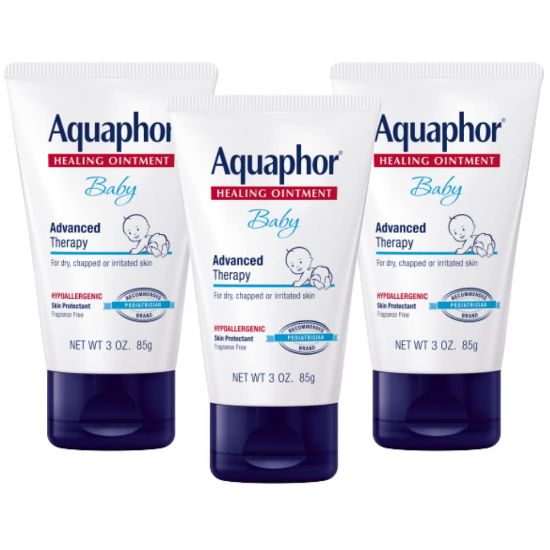 Picture of Aquaphor Baby Healing Ointment, Advanced Therapy for Chapped Cheeks and Diaper Rash, 3 Ounce (Pack of 3)