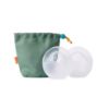 Picture of Boon Trove Silicone Manual Breast Pump Set - Hands Free Breast Milk Collector - Includes Canvas Travel Pouch - Breastfeeding Essentials - 2 Count