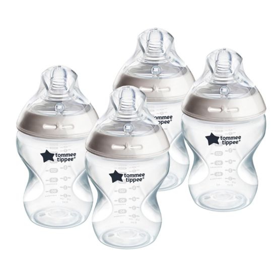 Picture of Tommee Tippee Natural Start Anti-Colic BPA Free Baby Bottles, 9oz, Slow-Flow Breast-Like Nipple for a Natural Latch, Designed for Seamless Transitions Between Bottle and Breast, Pack of 4