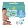 Picture of Pampers Baby Wipes Aqua Pure, 99% water-based wipes, Hypoallergenic and Unscented Infant Wipe, 448 Total (8 Flip-Top Packs)