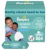 Picture of Pampers Baby Wipes, Complete Clean Baby Fresh Scented Wipe, Gently Cleans Head to Toe, 864 Total (12 Flip-Top Packs)