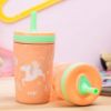 Picture of Zak Designs Unicorn Kelso Tumbler Set, Leak-Proof Screw-On Lid with Straw, Bundle for Kids Includes Plastic and Stainless Steel Cups with Bonus Sipper, 3pc Set, Non-BPA, 15 fl.oz.
