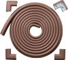Picture of Roving Cove HeftyFit Edge Corner Protector Baby Proofing (Large 15ft Edge 4 Corners), Heavy-Duty, Soft NBR Rubber Foam, Furniture Fireplace Safety Bumper Guard, 3M Adhesive, Coffee Brown