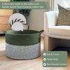 Picture of INDRESSME Large Laundry Storage Basket, 21.7 x 13.8 Blanket Baskets for Organizing Decorative Rope Basket Living Room Bedroom Nursery Toy Storage Basket for Colthes Towel, Empty Gift Basket, Green