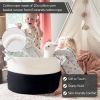 Picture of INDRESSME Large Cotton Rope Baskets for Storage, 21.7 x 13.8 Blanket Storage for Living Room Toy Baskets Kids, Baby Laundry Basket for Dirty Clothes, Pillows, 90L White & Black